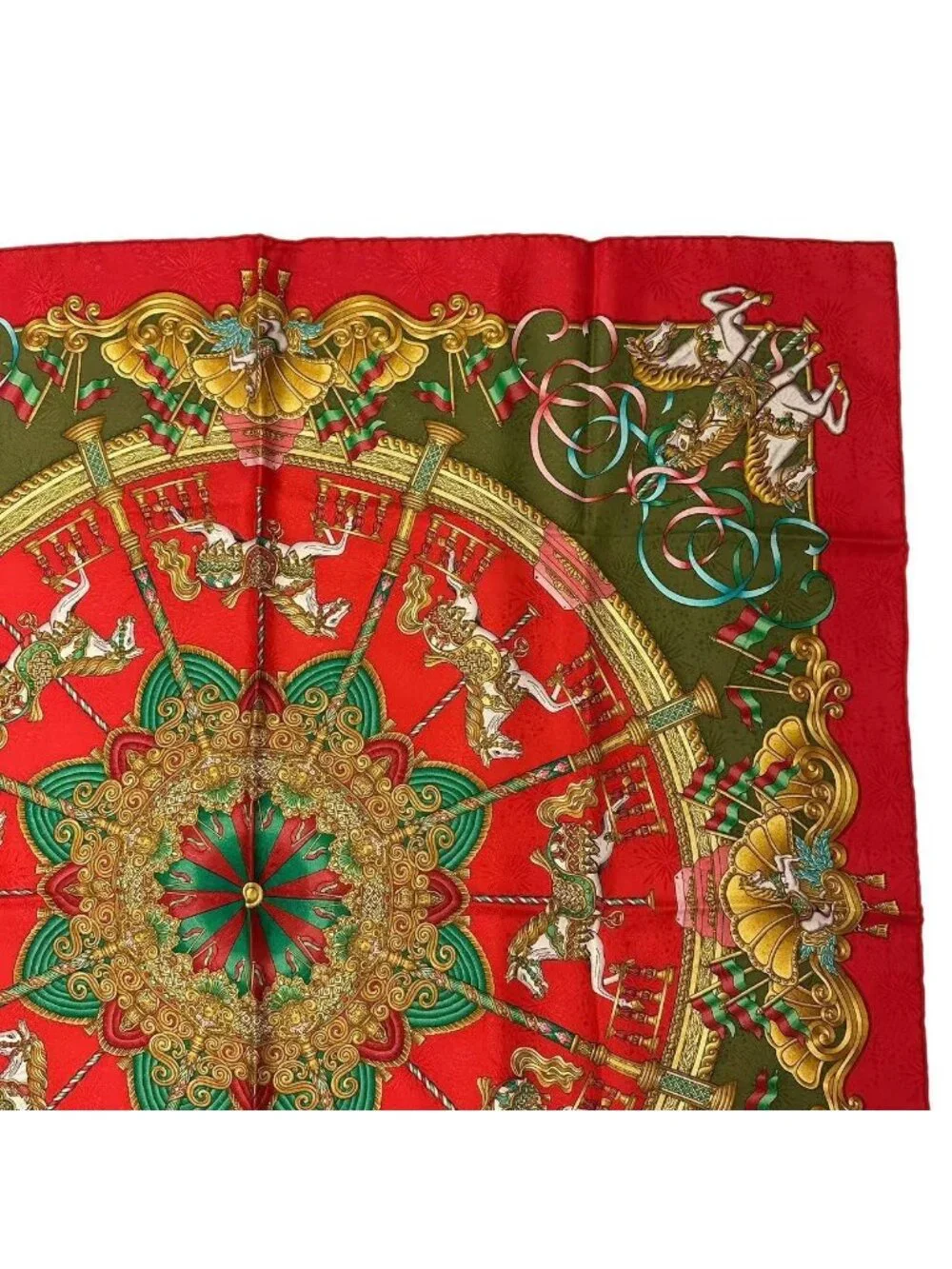 Hermes Carre 90 Scarf Silk Luna Park Amusement Merry Go Round